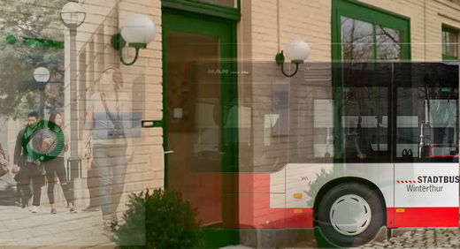 Zu Fuss oder mit Stadtbus zum 